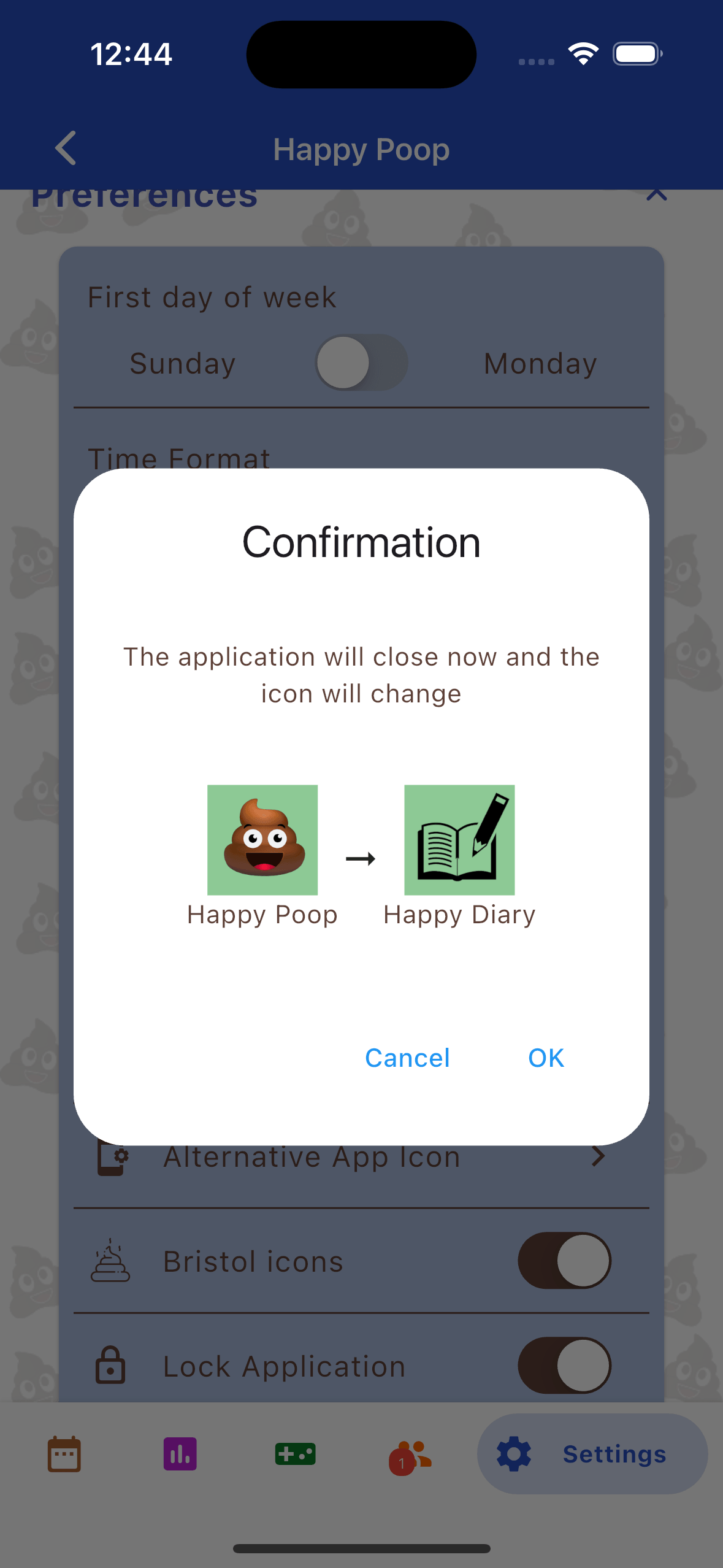 Die Option „Alternatives App-Symbol“