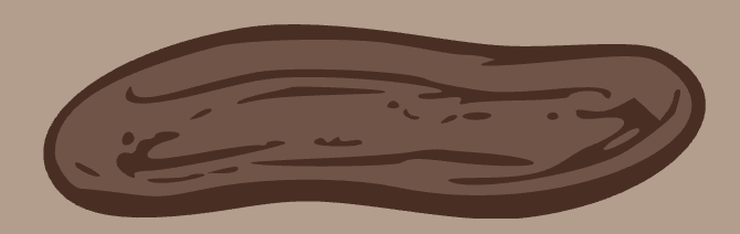 Wie eine Wurst oder Schlange, glatt und weich.